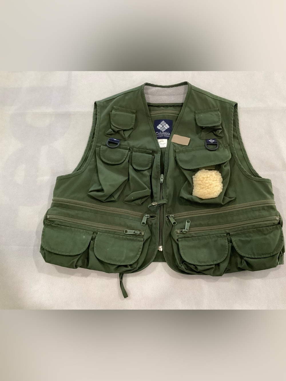 Columbia Olive Green Multi-Pocket Outdoor Utility Vest size medium #8/13